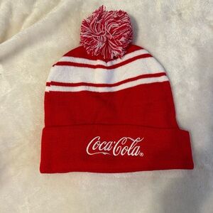 Coca Cola Kids Red and White Striped Beanie